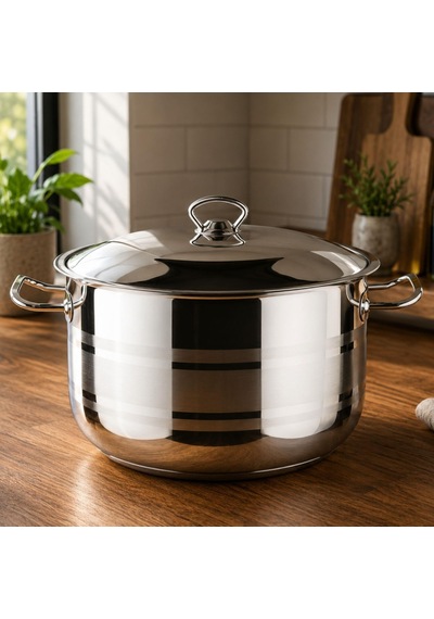 Lınes Sılver 24 Cm Derın Celık Tencere Metal Kulp