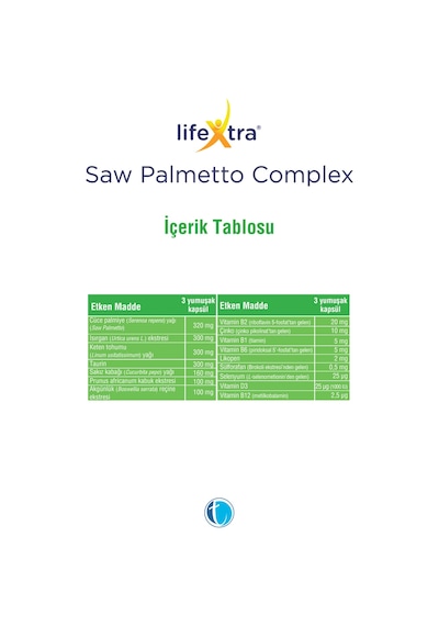 Lifextra Saw Palmetto Complex 30 Yumuşak Kapsül