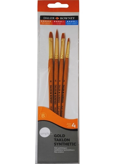 Daler Rowney Simply Gold Taklon Synthetic 4Lü Fırça Seti Kod:403