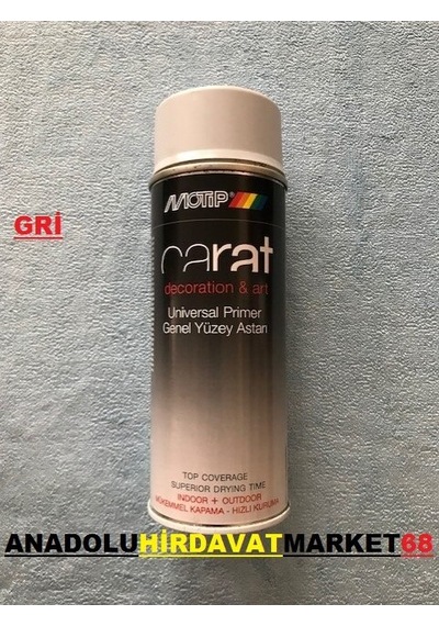 Carat Sprey Tampon Astarı Plastik Metal Ahşap Astarı 400 Ml Gri