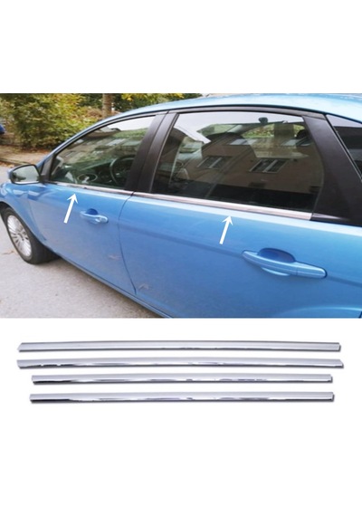 Ford Focus Sedan 2004-2010 Arası Krom Cam Çıta 4 Prç P.çelik