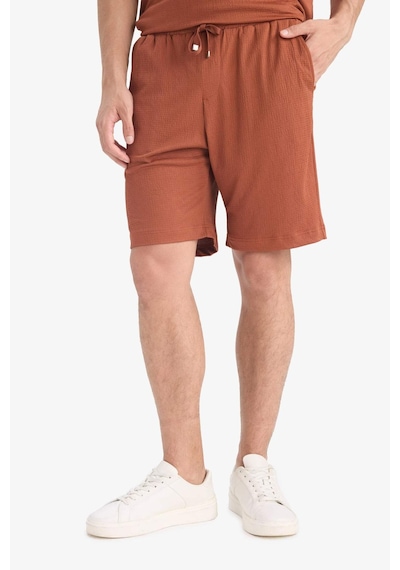 DeFacto Regular Fit Her Yöne Esneyen Krinkıl Bermuda Şort E0980AX25SMBN312