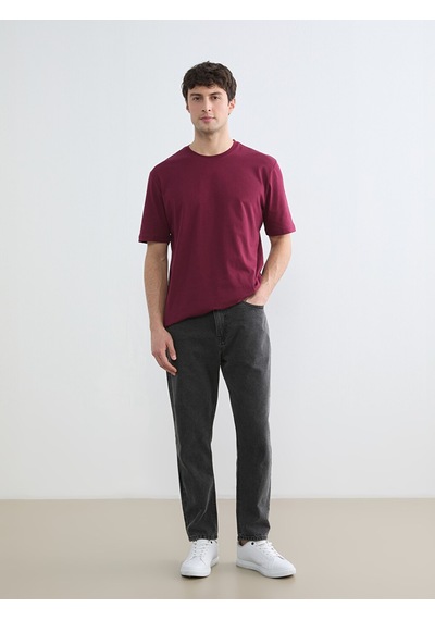 Lcwaıkıkı Classic Bordo %100 Pamuk Regular Fit Basic Tişört