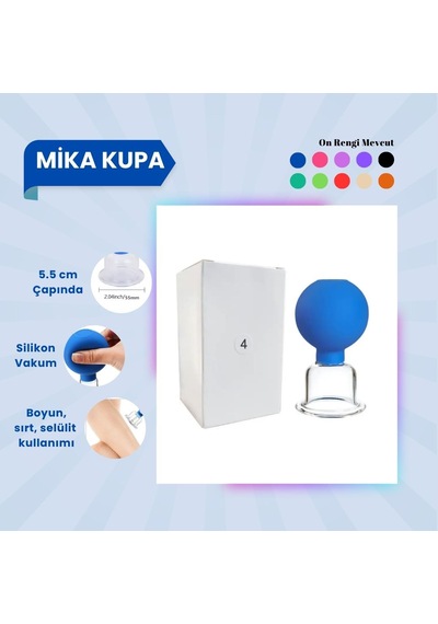 Silikon Vakumlu Mika Yüz Masaj Kupası No:4 Mavi Çok Renkli