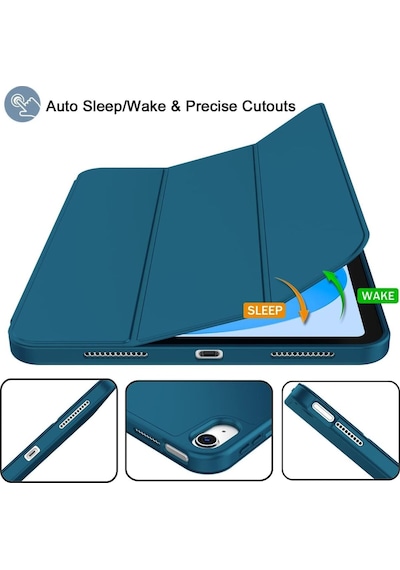 Apple Uyumlu iPad 11.nesil 2025 / 10.nesil 2022 Kalem Bölmeli Standlı Smart Kılıf Kapaklı Kılıf