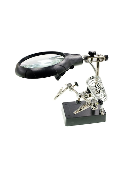 Masaüstü Ledli Mg16129-C Mini Havya Stand Pcb Tutucu Büyüteç