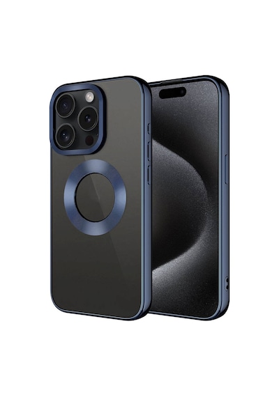 Apple Uyumlu iPhone 15 Pro Kılıf Tek Kamera Çerçeveli Logo Gösteren Omega Kılıf
