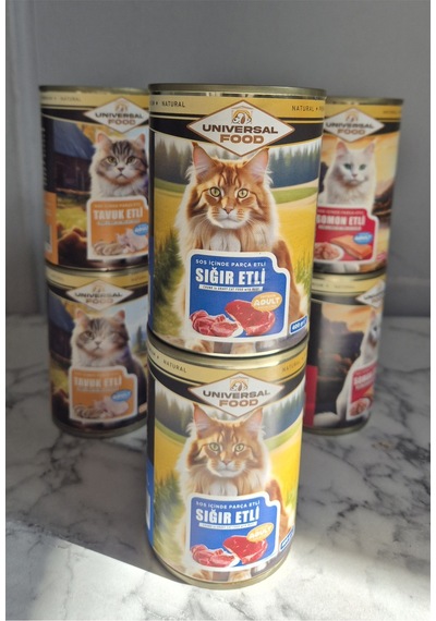 2 Adet 400 Gr Sığır Etli Parça Etli Soslu Yaş Kedi Maması
