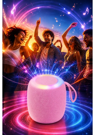 Metaforce Rgb Işıklı Şarjlı Bluetooth Hoparlör - Type-c - Fm Radyo - Usb - Hafıza Kartı Pembe