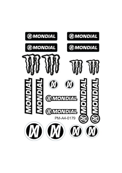 Motosiklet Stıcker Seti Mondial Tasarımlı 02 Nötr