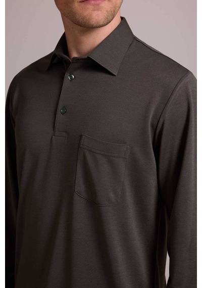 Ysf Erkek Koyu Yeşil Polo Yaka Sweatshirt