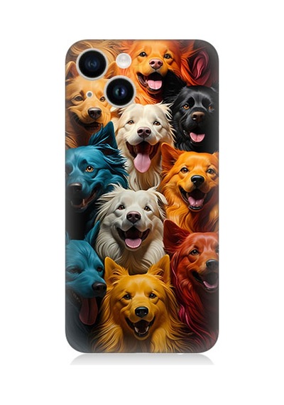 Apple Uyumlu iPhone 13 Silikon Kılıf Sevimli Köpekler