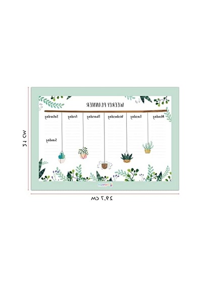 50 Sayfa Tarihsiz Haftalık Planlayıcı Set, Gençler Ve Yetişkinler İçin Açık Gri