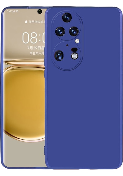 Huawei P50 Pro Kılıf Zore Premier Silikon Kapak Saks Mavi