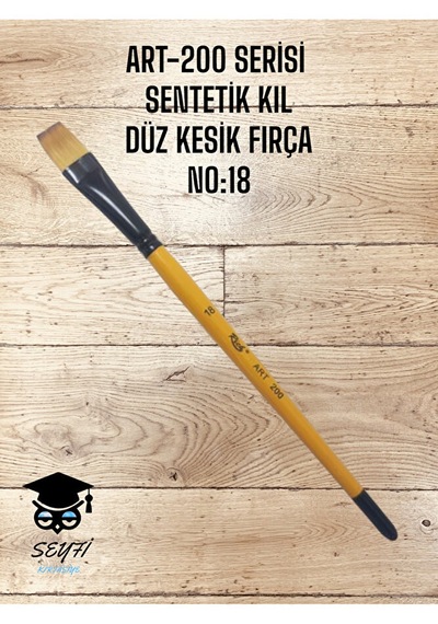 Art-200 Serisi Sentetik Düz Kesik Kıl Fırça No:18