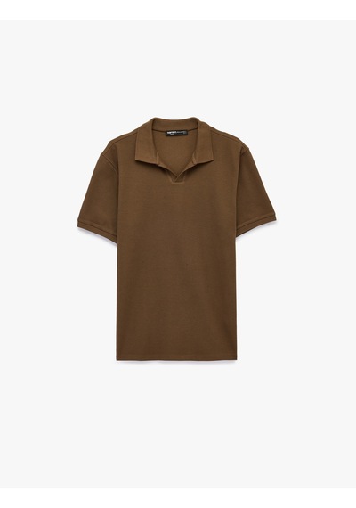 Koton Regular Fit Kısa Kollu Pamuklu Polo Yaka Tişört Kahverengi 6sam10393mk Kahve