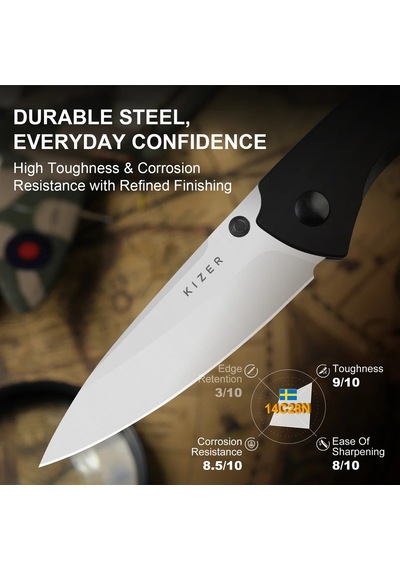 Kizer Spitfire 14c28n Aluminum & Richlite Blue Canyon Kizerv 3690a2 Kamp Çakısı Kum