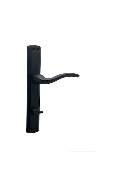 Trim Mat Siyah Lüx Aynalı Wc Banyo Kapı Kolu Sol Basar 1 Takım