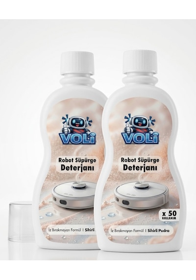 Sihirli Pudra Kokusu 2'li Avantaj Paket Robot Süpürge Deterjanı Yüzey Temizleme Mop Solüsyonu 2x500 Ml 2'li Set