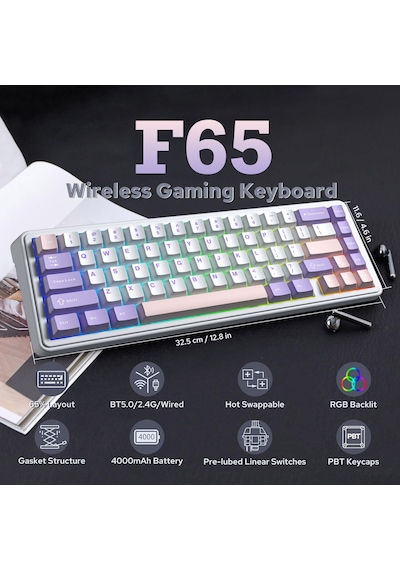 Aula F65 Nimbus V3 Switch Mekanik Rgb Tkl Makrolu Hot Swap Kablos