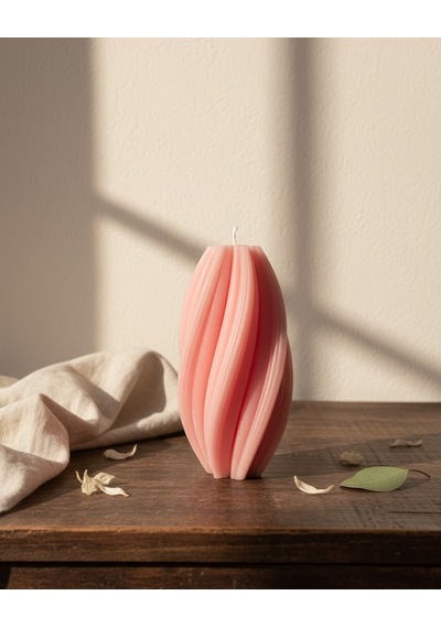 Burgu Desenli Mum Pembe