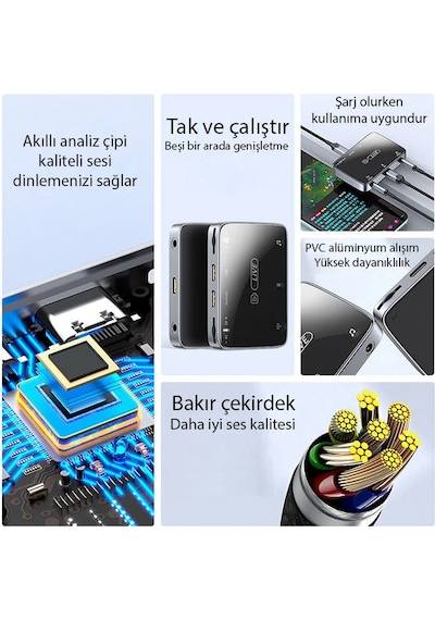Ally Mh-319 Type-c 2 İn 1 Canlı Yayın İçin Dönüştürücü Live Converter- 5775