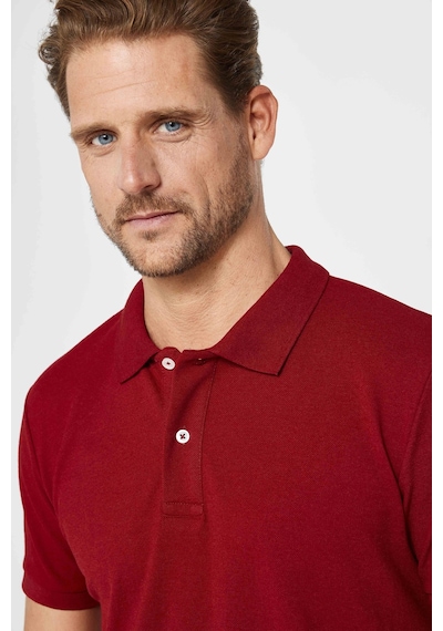 Tudors Erkek Slim Fit Dar Kesim Pamuklu Yumuşak Dokulu Serin Tutan Kumaş Düz Pike Bordo Polo Yaka Tişört-30770 Bordo