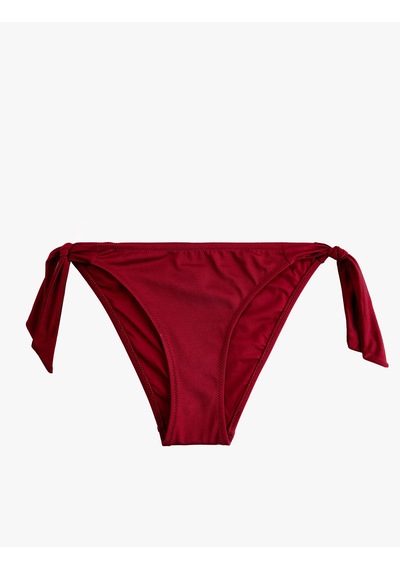 Koton Yanları Fiyonklu Bağlamalı Parlak Bikini Altı Bordo 6sak00010mm