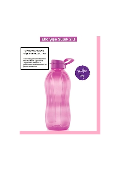 Tupperware Eko Şişe 2 Litre Su 1 Adet Pembe