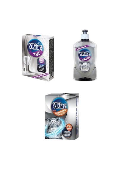 Viking Bulaşık Makinesi Tuz 1500 G  + Makine Temizleyici Toz 50 G + Parlatıcı 450 ML