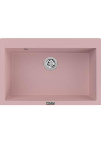 Polex Cristalüx Granit Evye P-X76 Pembe Tezgah Altı Ve Tezgah Üstü Mutfak Evyesi 75x50 CM