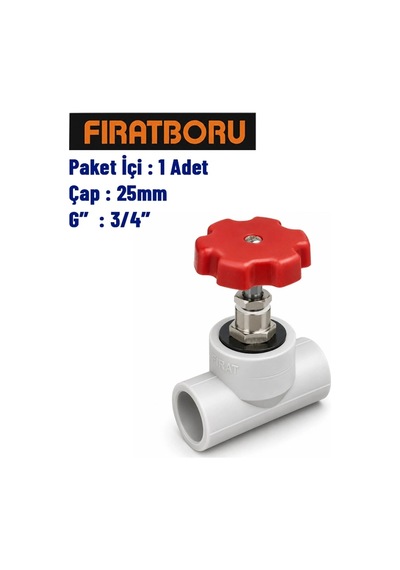 Fırat Sıva Altı Vana 25mm, 3/4'', 1 Adet, 7b82025191