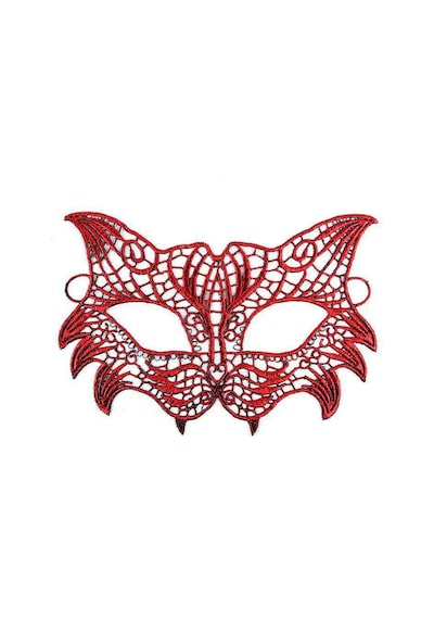 Kırmızı Dantel Masquerade Maskesi 8 No Çok Renkli