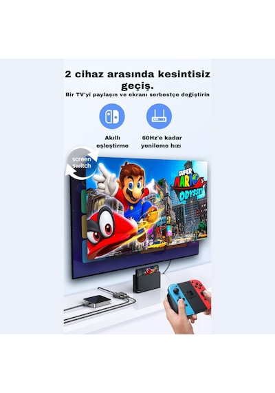 Coofbe Jasoz Hdmı Dagitici 4k 60hz Çift Yönlü Hdmı Çogalticı 2in1 Çift Yönlü Hdmı Switch Adaptör