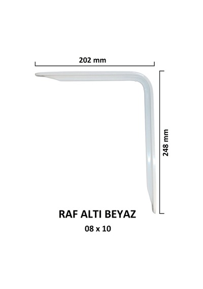 Metal Boyalı Lüx Beyaz Raf Altı 8x10 - (2 Adet)