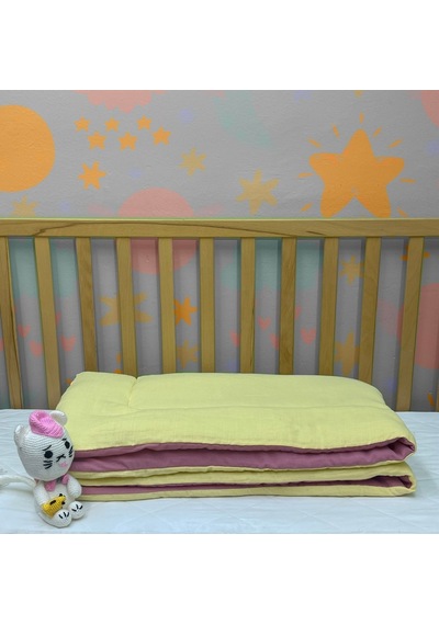 Komfort Home Müslin %100 Organik Pamuk Yumuşak Çift Taraflı Bebek Yorganı - Pembe
