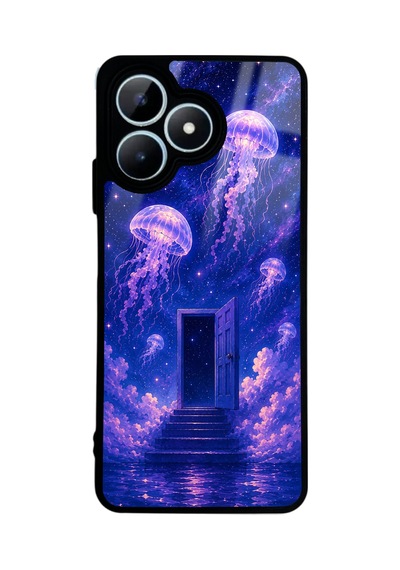 Realme Note 50 Dream Portal Tasarımlı Glossy Telefon Kılıfı Açık Mavi