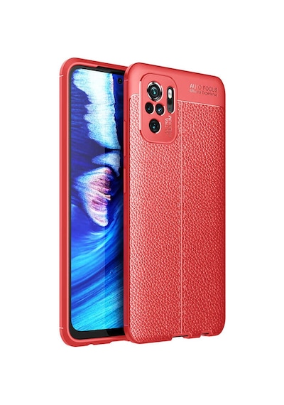 Xiaomi Poco M5s Kılıf Deri Görünümlü Silikon Kamera Korumalı Üstün Koruma Pazarplus Kırmızı