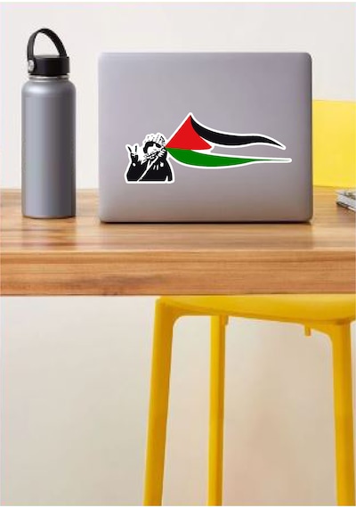 Özgür Filistin Sticker - Filistin Bayrak Sticker - 02509 15x6 Cm