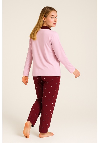 Mutlu City Kadın Milan Kumaş Rahat Kalıp Düğmeli Yumuşacık Pijama Takımı 4982 Bordo Mutlu City Kadın Milan Kumaş Rahat Kalıp Düğmeli Yumuşacık Pijama Takımı 4982 Bordo
