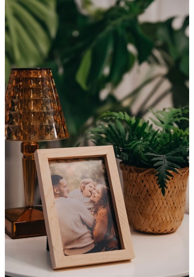 Huhuli İskandinav Dekoratif Ahşap Fotoğraf Çerçevesi 15 x 21 CM