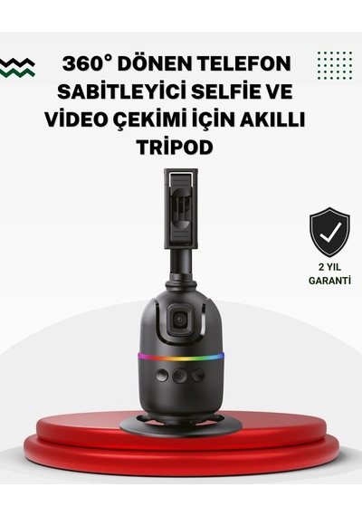 Ceylan Adam Sosyal Medya İçerikleri İçin Otomatik Yüz Takipli 360 Döner Gimbal Stand
