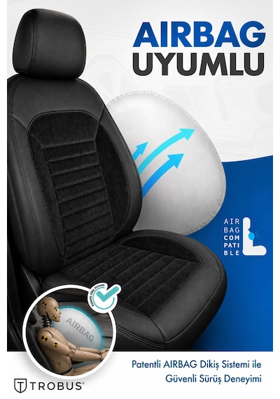 Citroen Nemo 2008-2014 Tay Tüyü Deri Detay Koltuk Kılıfı Prestige Line Siyah