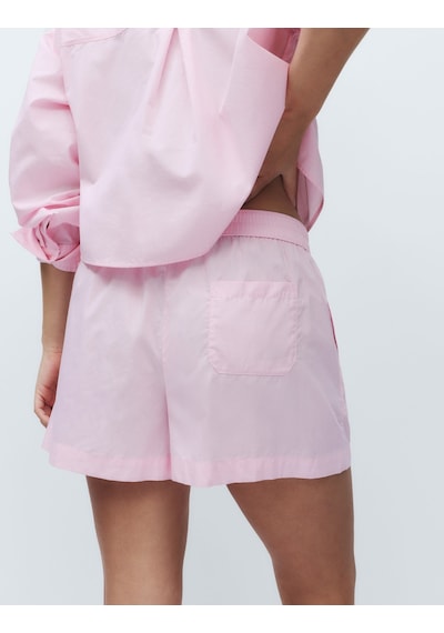 Marks & Spencer Saf Pamuklu Pijama Şort T37003482S Pembe