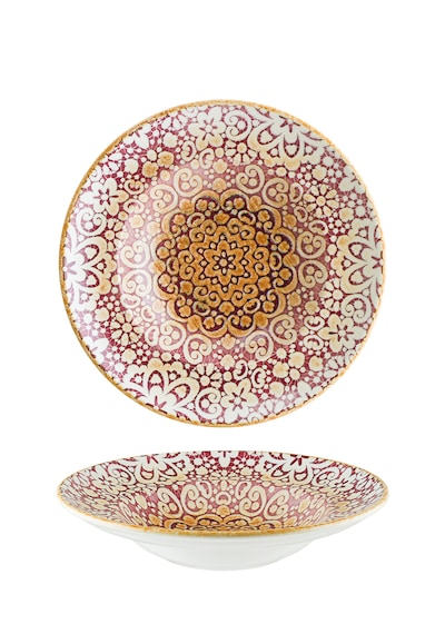 Alhambra Burgundy Gourmet 27cm 400cc 6 Adet Porselen Çukur Tabak