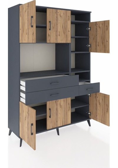 Hyperion Dolap 10 Raflı 3 Çekmeceli 6 Kapaklı 132x44x195 Antrasit-çam/antrasit Atlas Çam/antrasıt - Antrasıt Hyperion Dolap 10 Raflı 3 Çekmeceli 6 Kapaklı 132x44x195 Antrasit-çam/antrasit Atlas Çam/antrasıt - Antrasıt