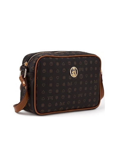 Bilik Deri Monogram Siyah/taba Kadın Çapraz Askılı Çanta Nv 1002- Siyah - Taba