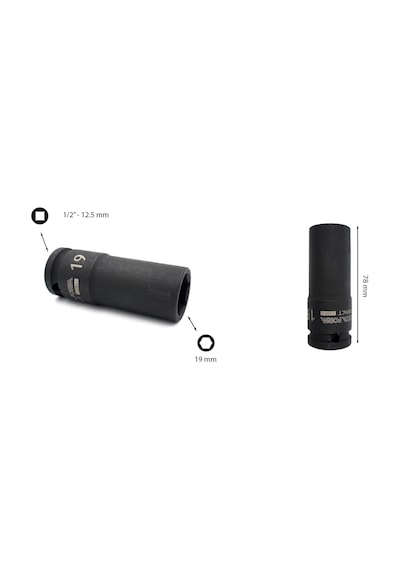 Ceta Form 19 mm 1/2” 6 Köşe Derin Havalı Lokma Anahtar C64-H19