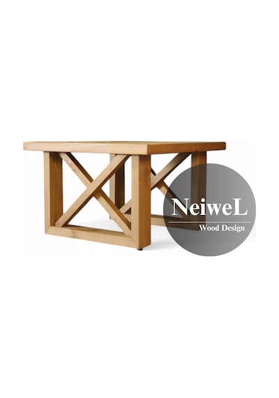 Neiwel Laila Doğal Ahşap Sehpa-80-80 Açık Ceviz