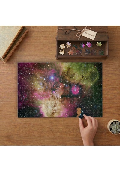 Renkli Nebula Tasarımı 240 Parça Ahşap Puzzle Ahşap Kutuda Mpy50275